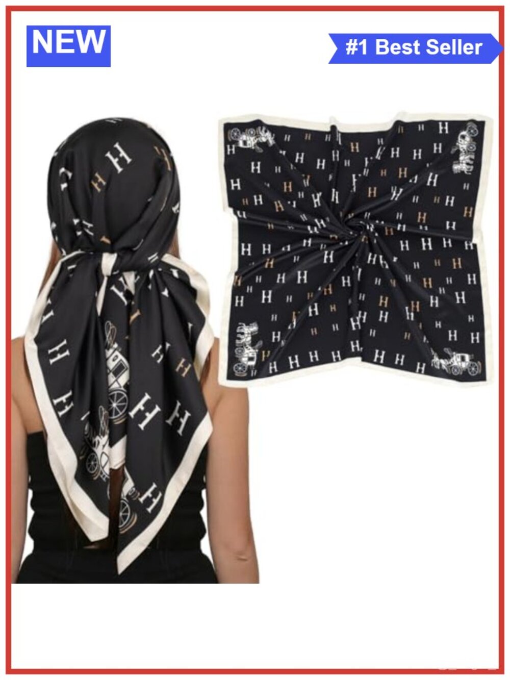 35 Inch Silk Satin Headscarf Bandana Square Scarf Hair Wrap for Sleeping